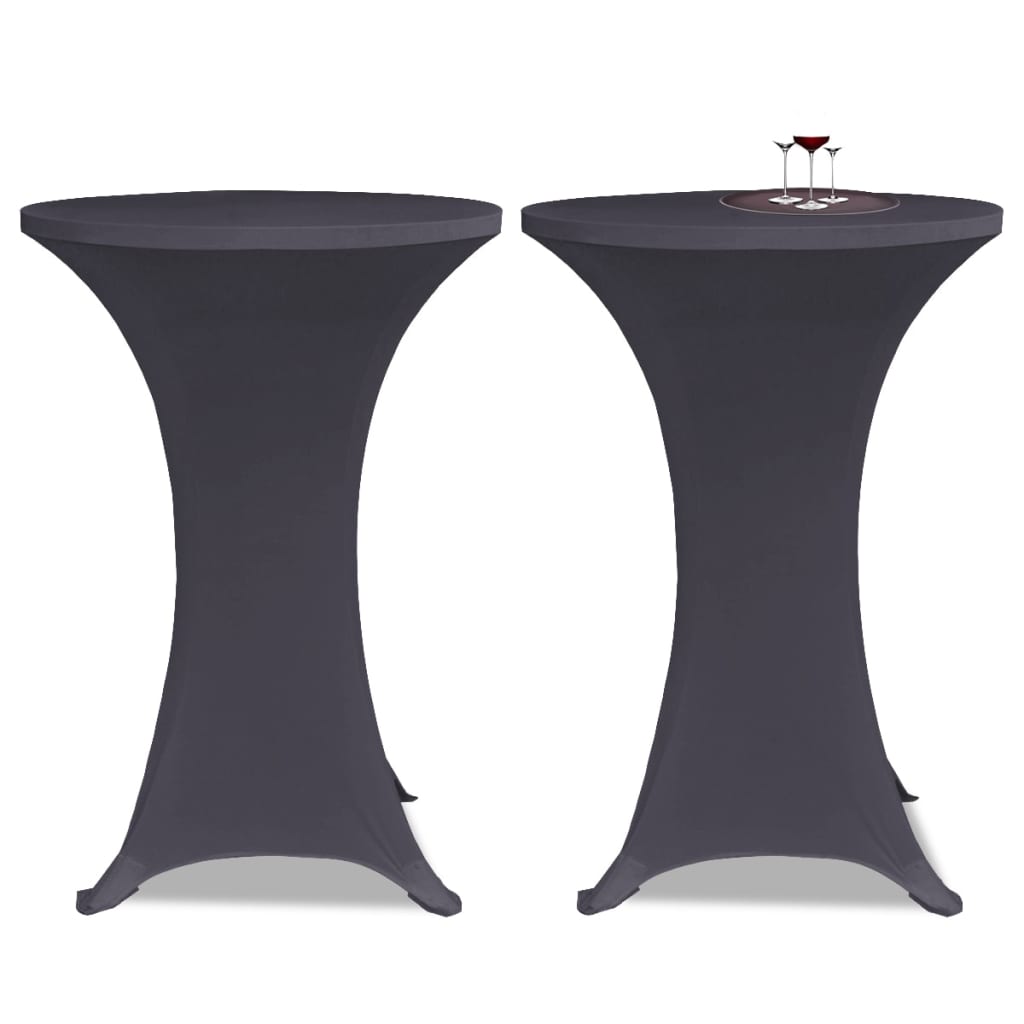 Stretch Table Cover 2 pcs 80 cm Anthracite - R and M Furniture