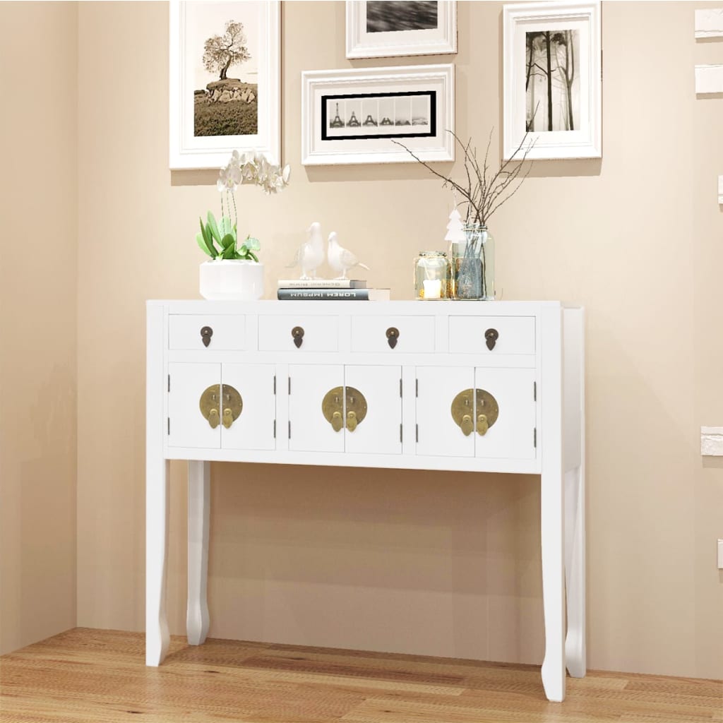 Sideboard Chinese Style Solid Wood White - Style and Chic