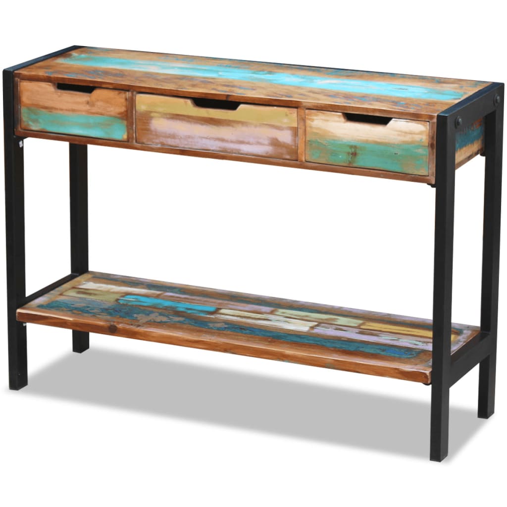 Sideboard 3 Drawers Solid Reclaimed Wood - The Home Maker