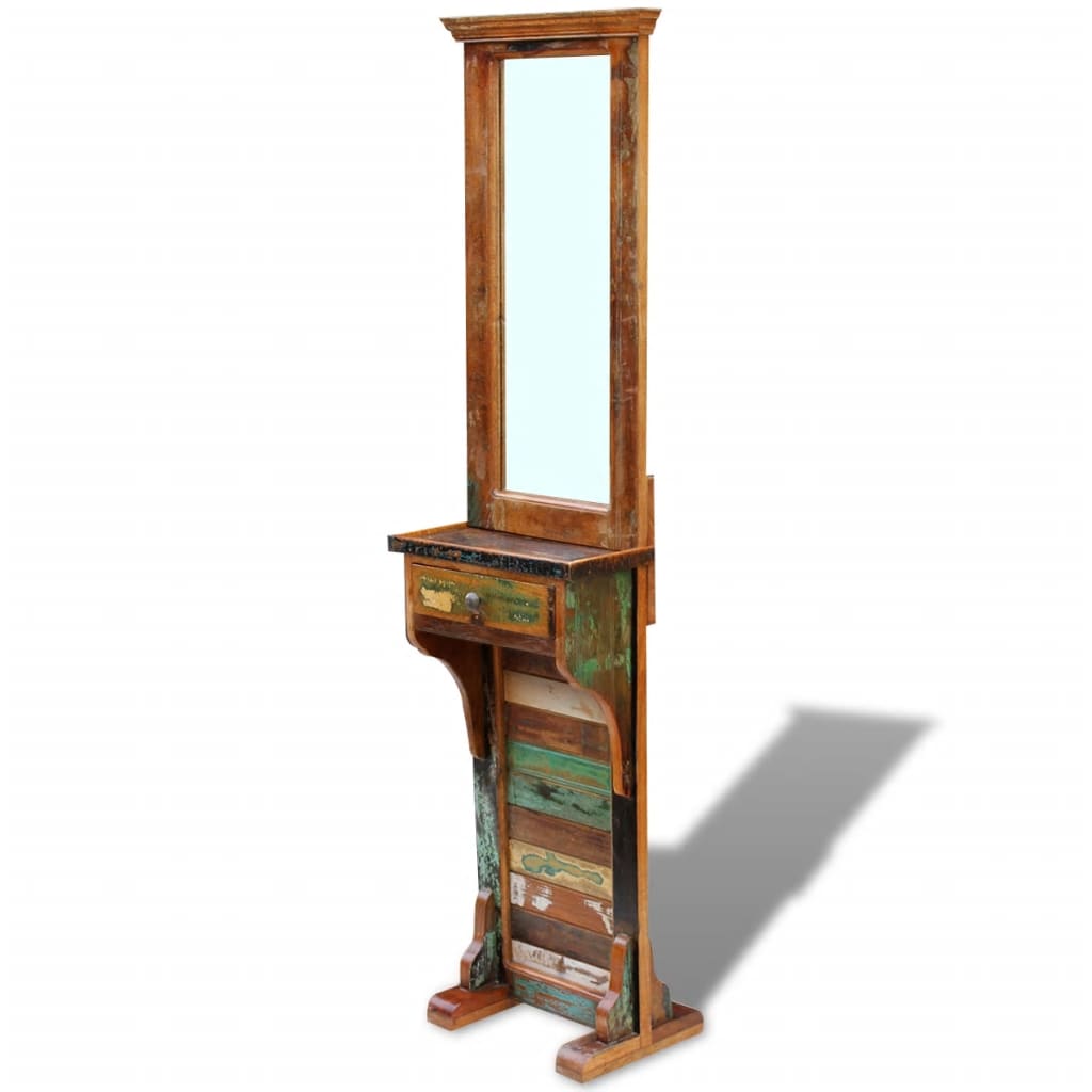 Hall Mirror Solid Reclaimed Wood 47x23x180 cm - All Things Good