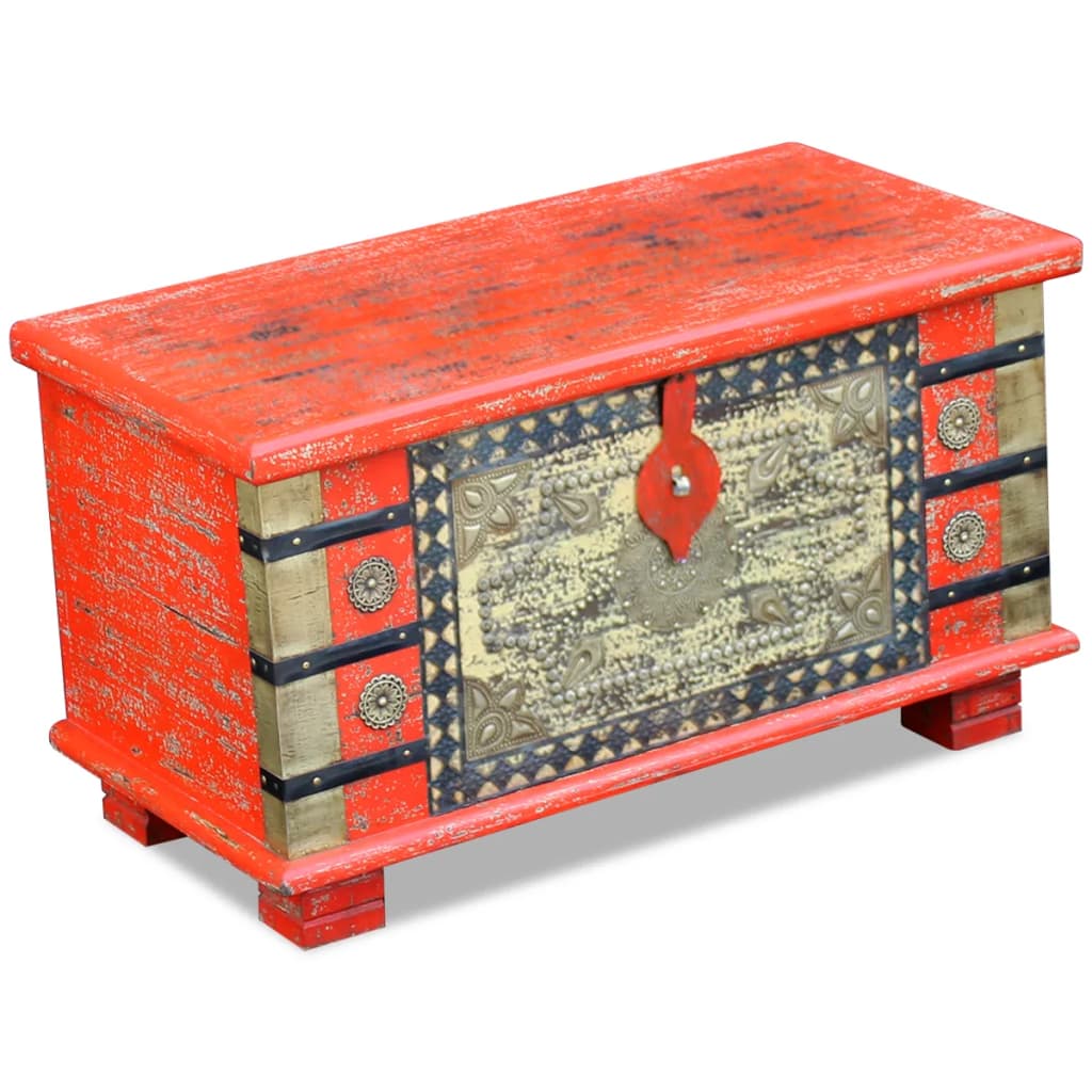 Storage Chest Red Mango Wood 80x40x45 cm - Casper Homes