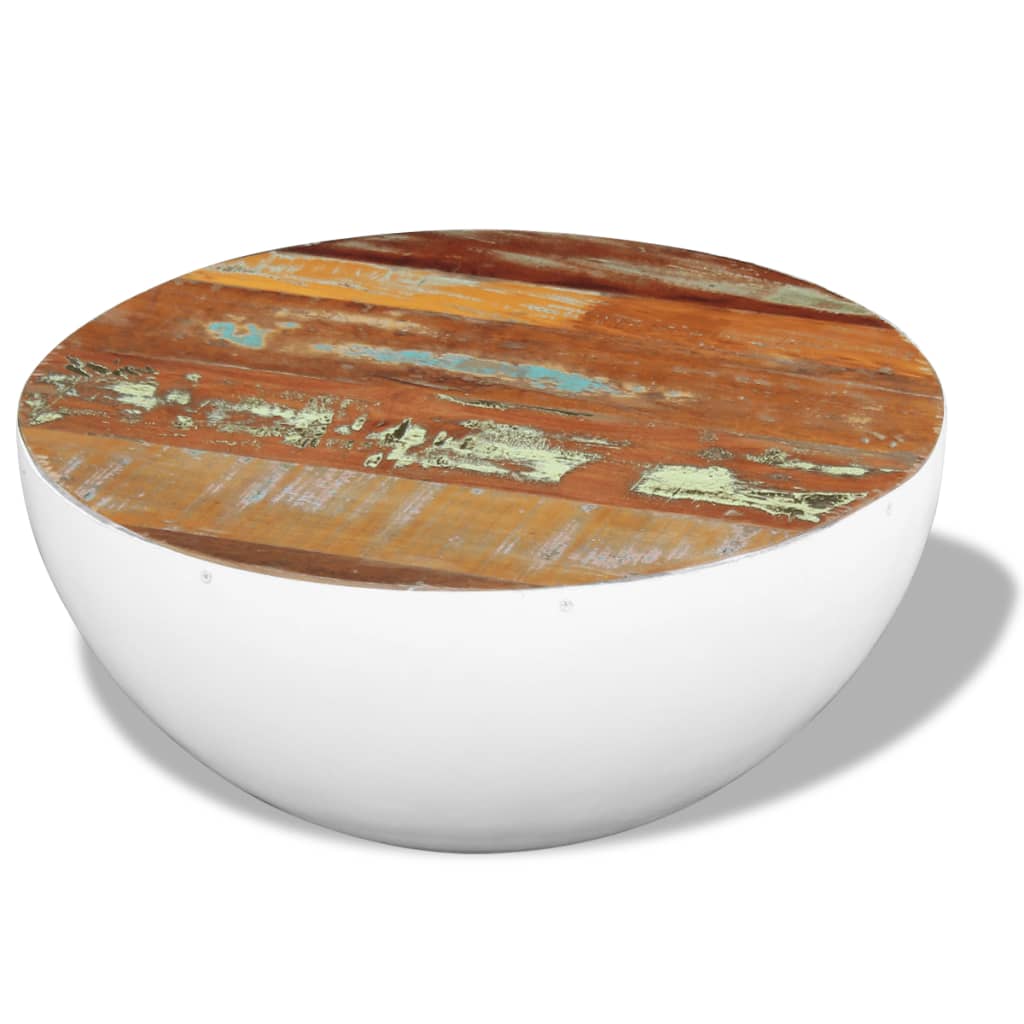 Bowl Shaped Coffee Table Solid Reclaimed Wood 60x60x30 cm - All Things Good