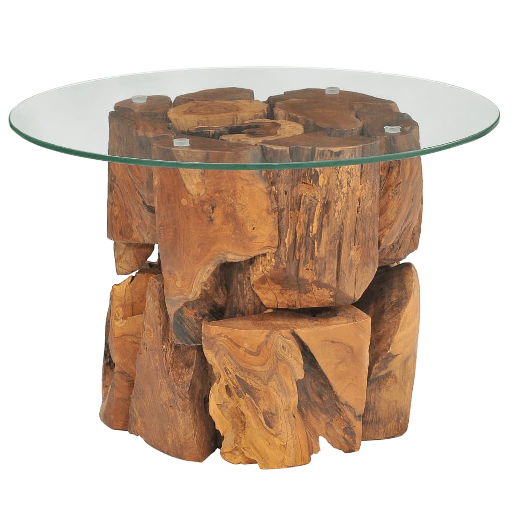 Coffee Table Solid Teak Driftwood 60 cm - Charlotte Dunes