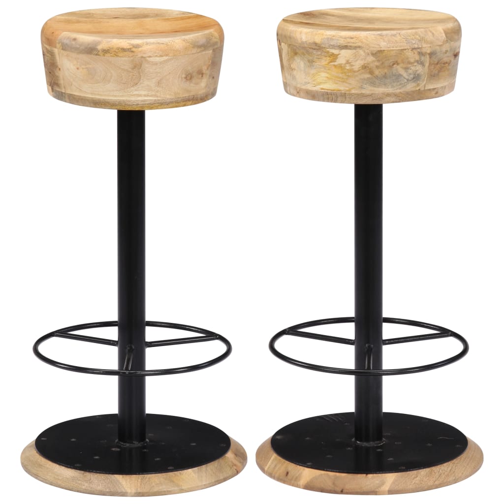 Bar Chairs 2 pcs Solid Mango Wood - Millennium Furniture