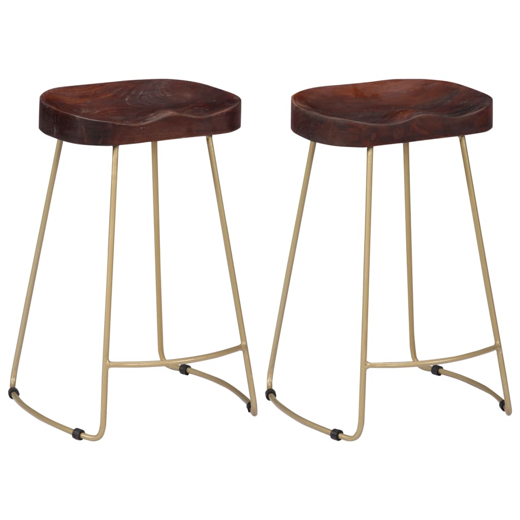 Gavin Bar Stools 2 pcs Solid Mango Wood - Unbeatable Bargains