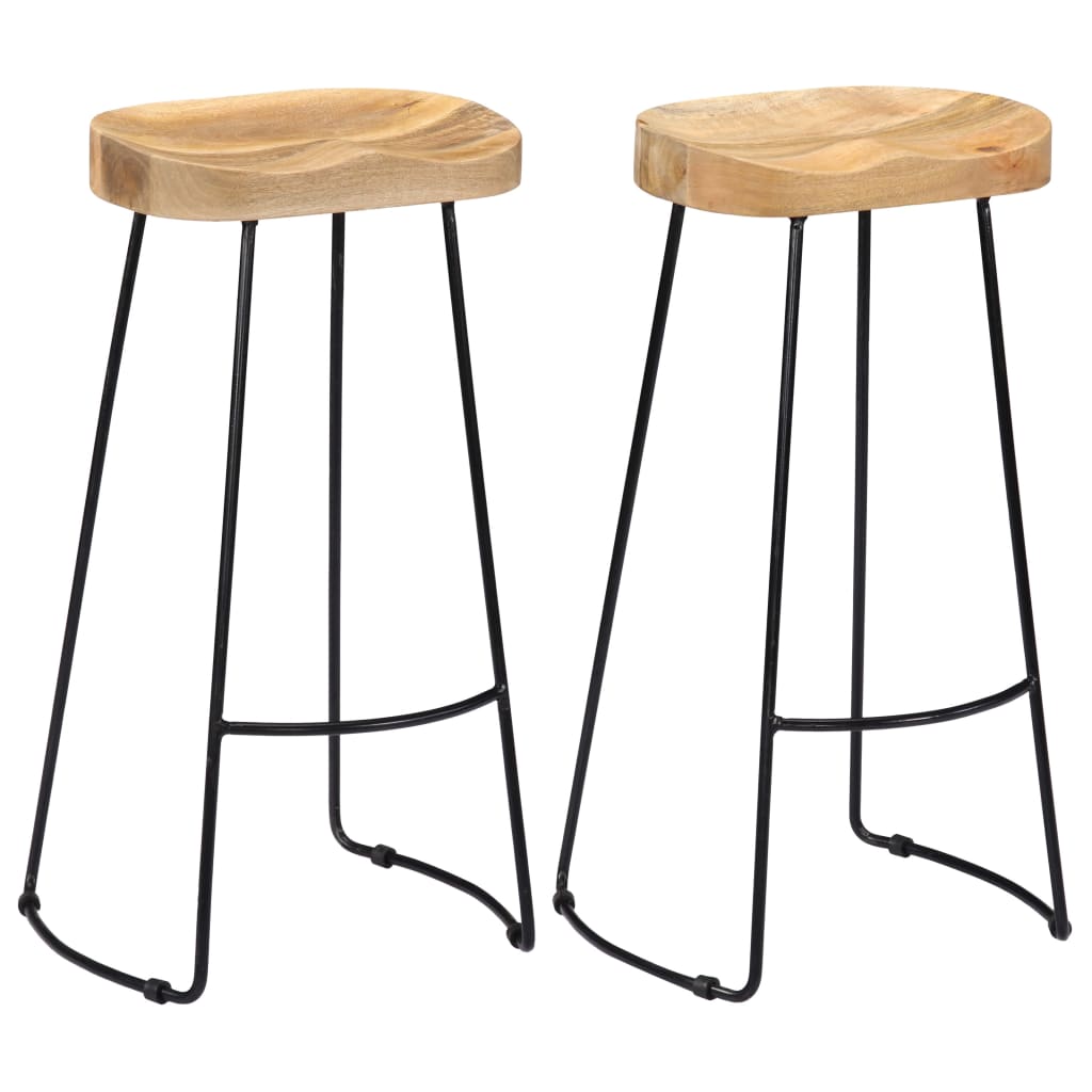 Gavin Bar Stools 2 pcs Solid Mango Wood - Direct Imports