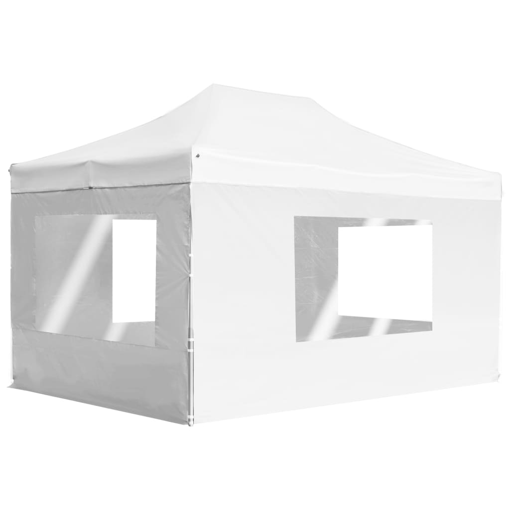 Professional Folding Party Tent with Walls Aluminium 4.5x3 m White - Tyrell & Tyrell
