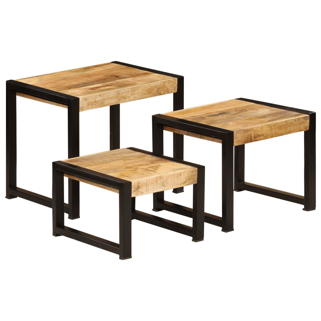 Nesting Tables 3 pcs Solid Mango Wood - Millennium Furniture