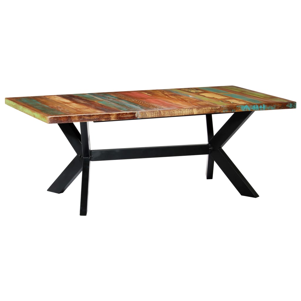 Dining Table 200x100x75 cm Solid Reclaimed Wood - Merlin Deals