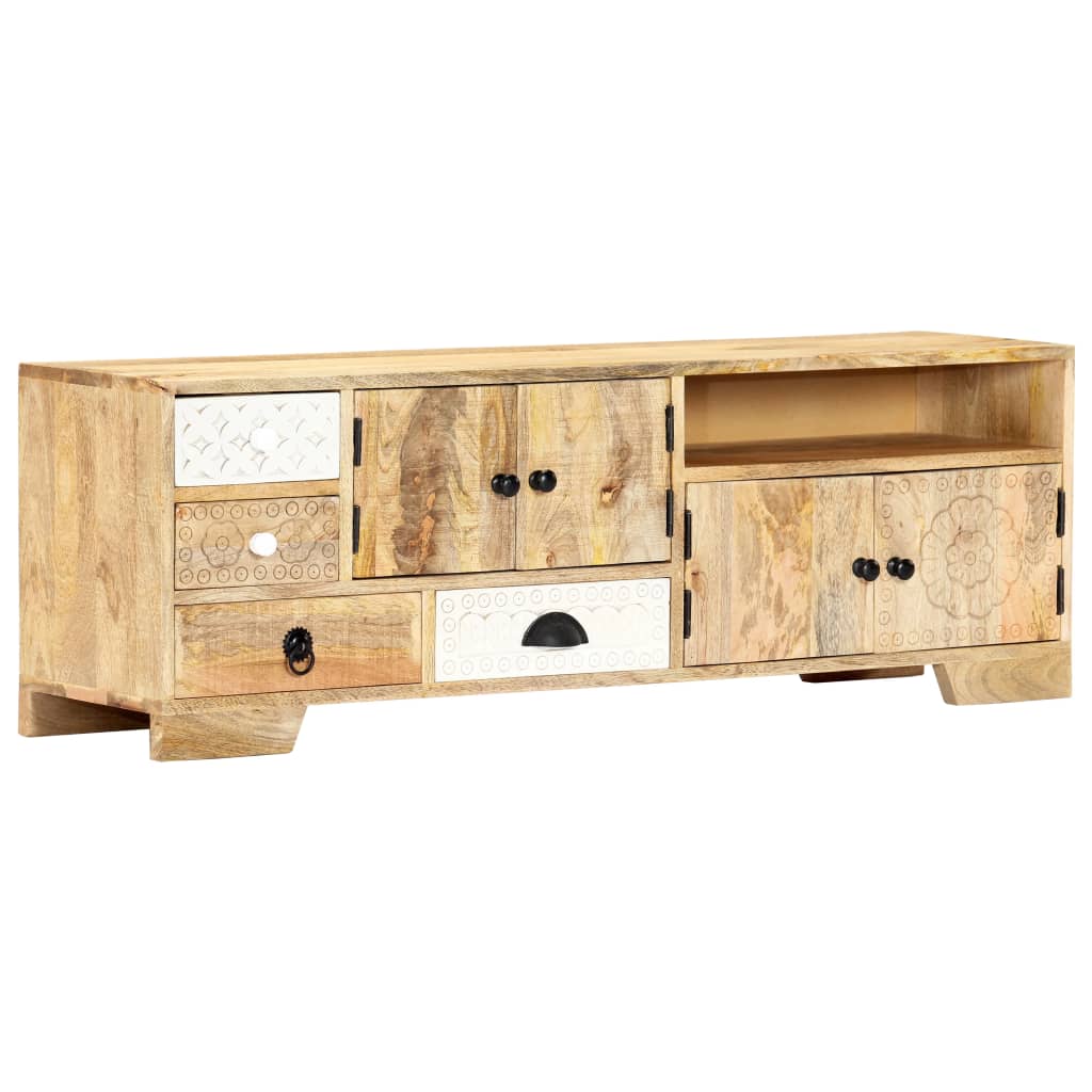 TV Cabinet 120x30x40 cm Solid Mango Wood - Brittle & Co