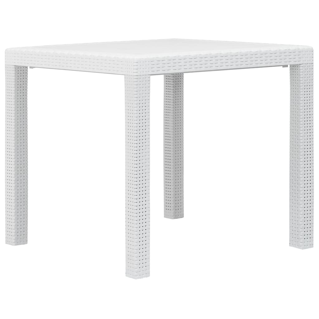 Garden Table White 79x79x72 cm Plastic Rattan Look - Style and Chic