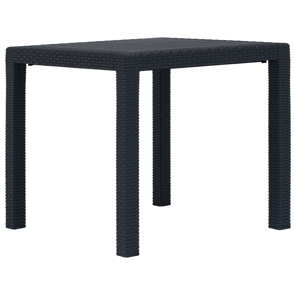 Garden Table Anthracite 79x79x72 cm Plastic Rattan Look - R and M Furniture