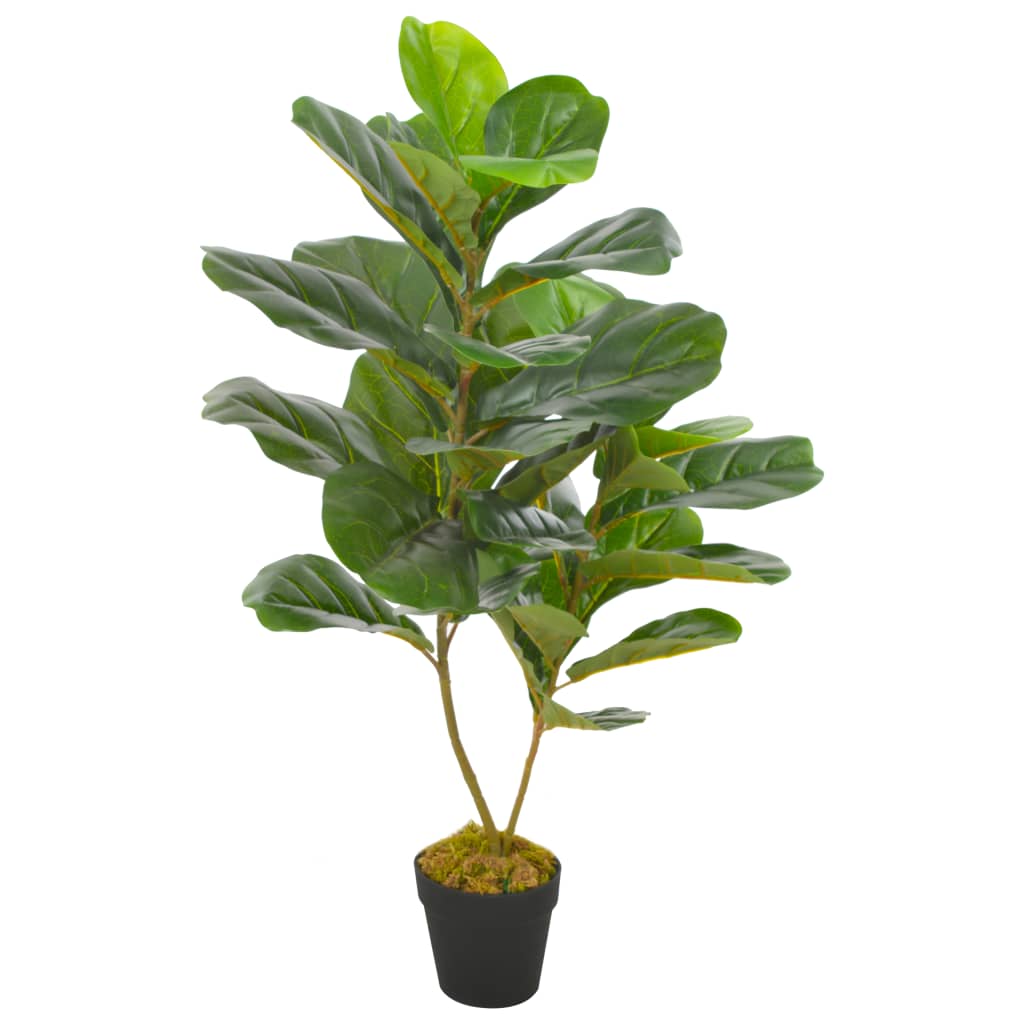 Artificial Plant Fiddle Leaves with Pot Green 90 cm - Decor Base