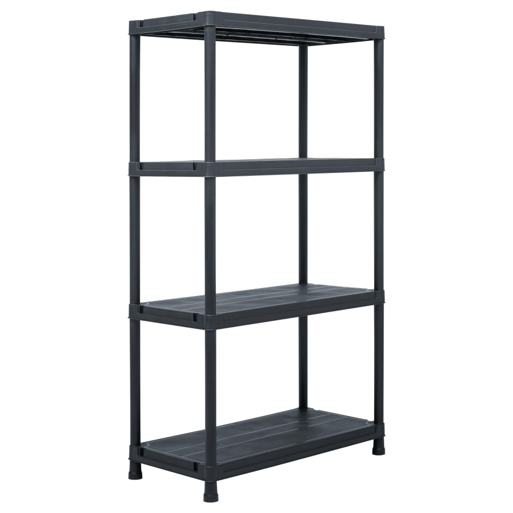 Storage Shelf Rack Black 100 kg 60x30x138 cm Plastic - Decor Base