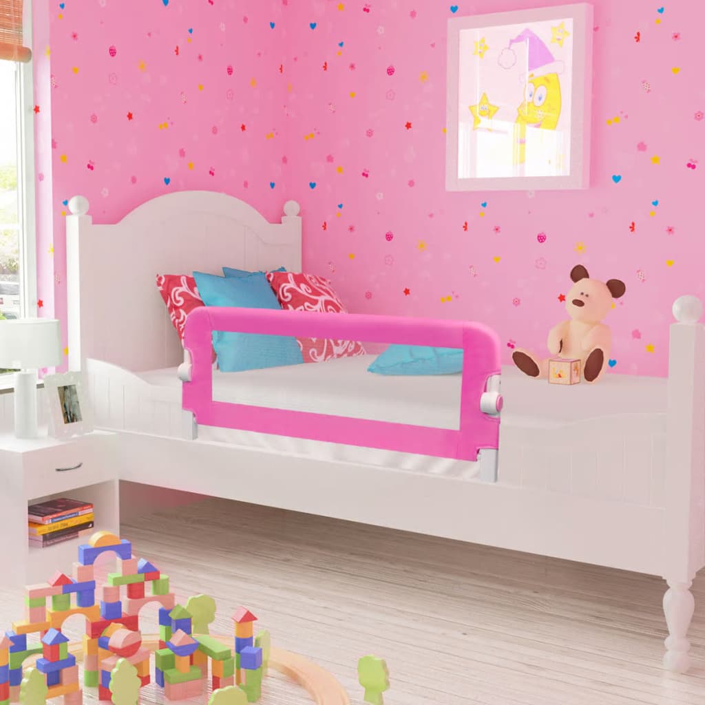 Toddler Safety Bed Rail 2 pcs Pink 102x42 cm - Merkel Designers