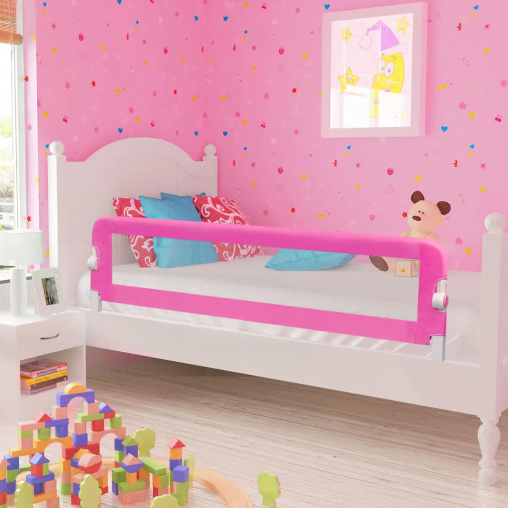 Toddler Safety Bed Rail 2 pcs Pink 150x42 cm - Brittle & Co