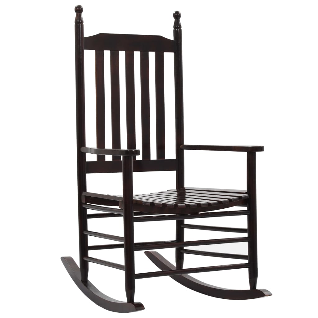 Rocking Chair with Curved Seat Brown Poplar Wood - Tyrell & Tyrell