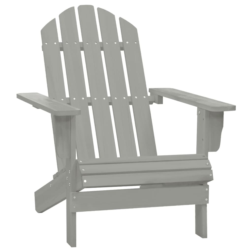 Garden Chair Wood Grey - Unbeatable Bargains