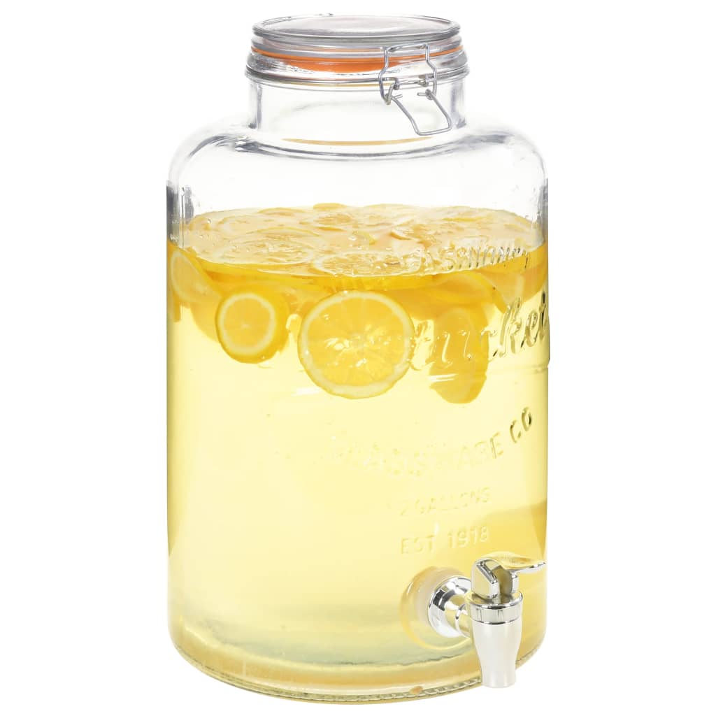 Water Dispenser XXL with Tap Transparent 8 L Glass - Casper Homes