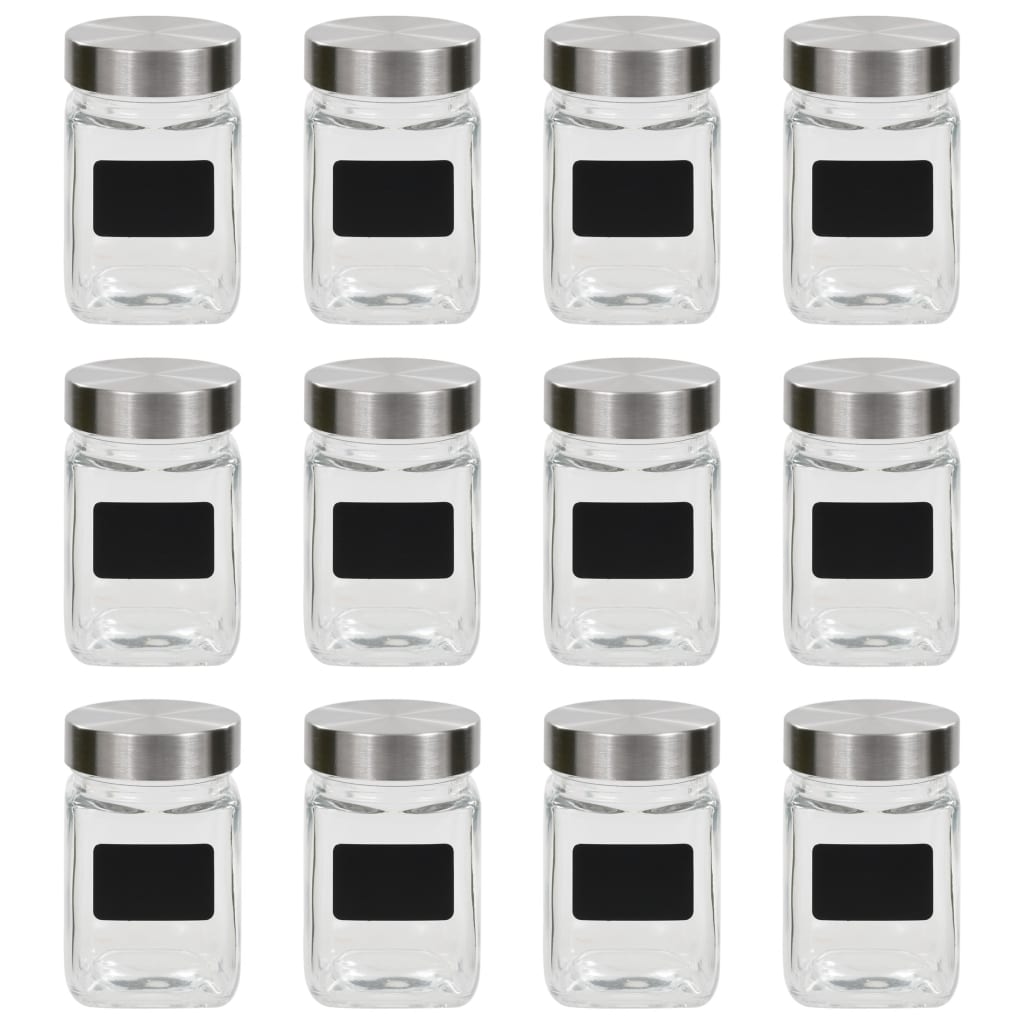 Storage Jars with Sticker 12 pcs 300 ml - Design Hut