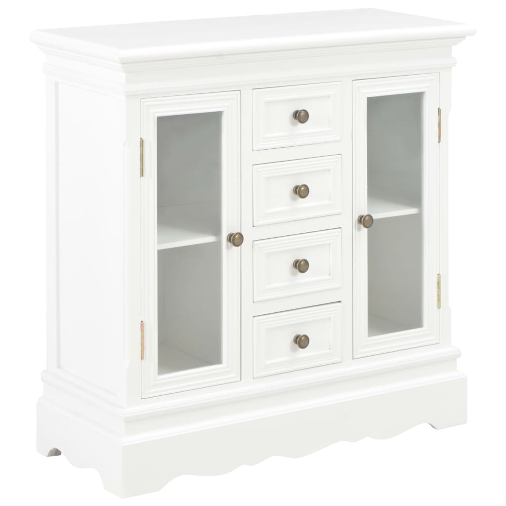 Sideboard White 70x28x70 cm Solid Pine Wood - Direct Imports
