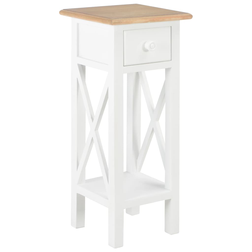 Side Table White 27x27x65.5 cm Wood - Merkel Designers