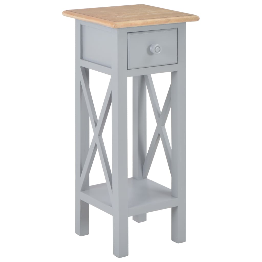 Side Table Grey 27x27x65.5 cm Wood - Style and Chic