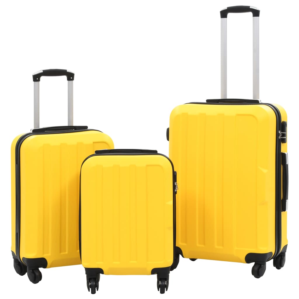 Hardcase Trolley Set 3 pcs Yellow ABS - Casper Homes