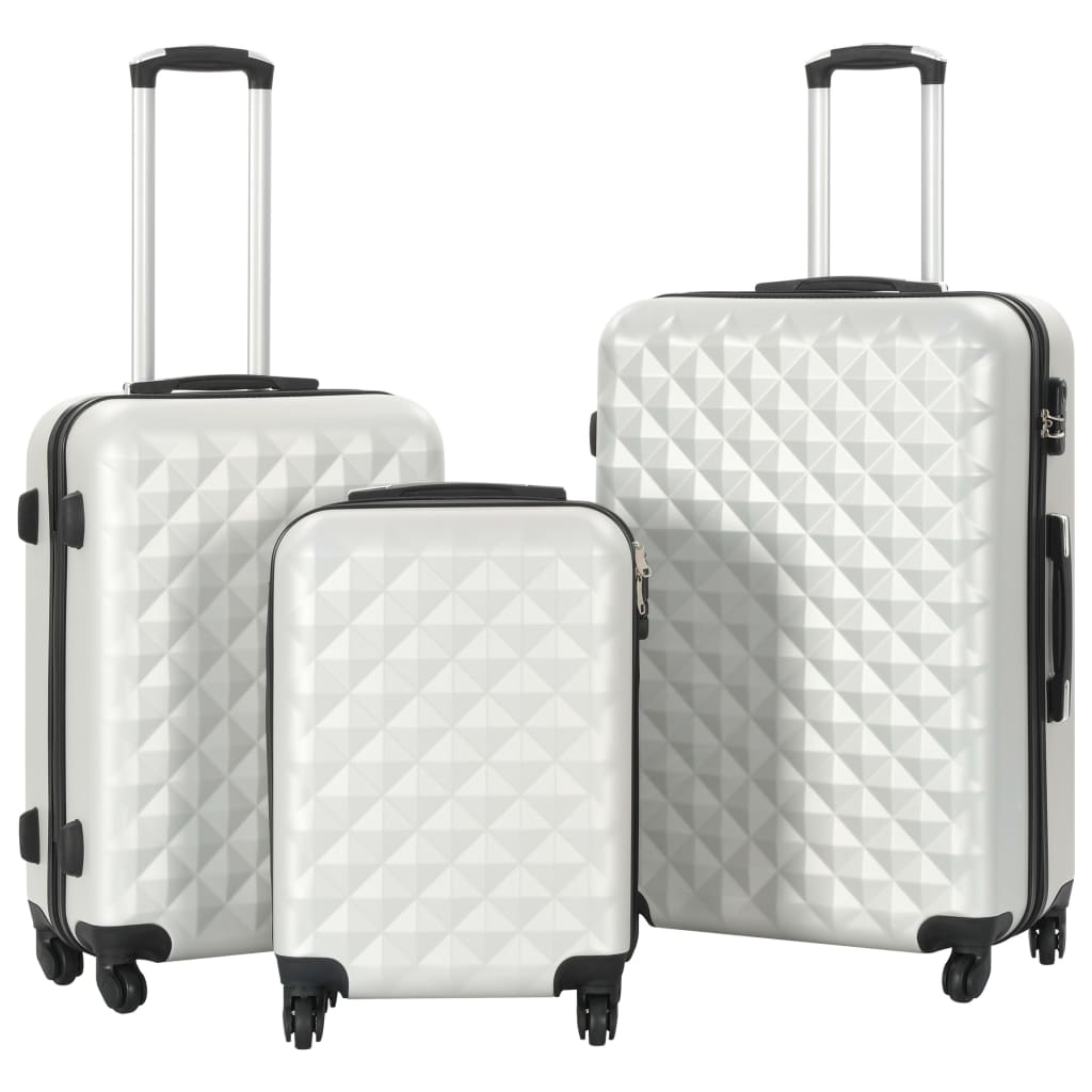 Hardcase Trolley Set 3 pcs Bright Silver ABS - Sid & Sam