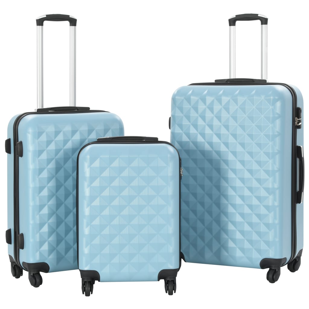 Hardcase Trolley Set 3 pcs Blue ABS - Millennium Furniture
