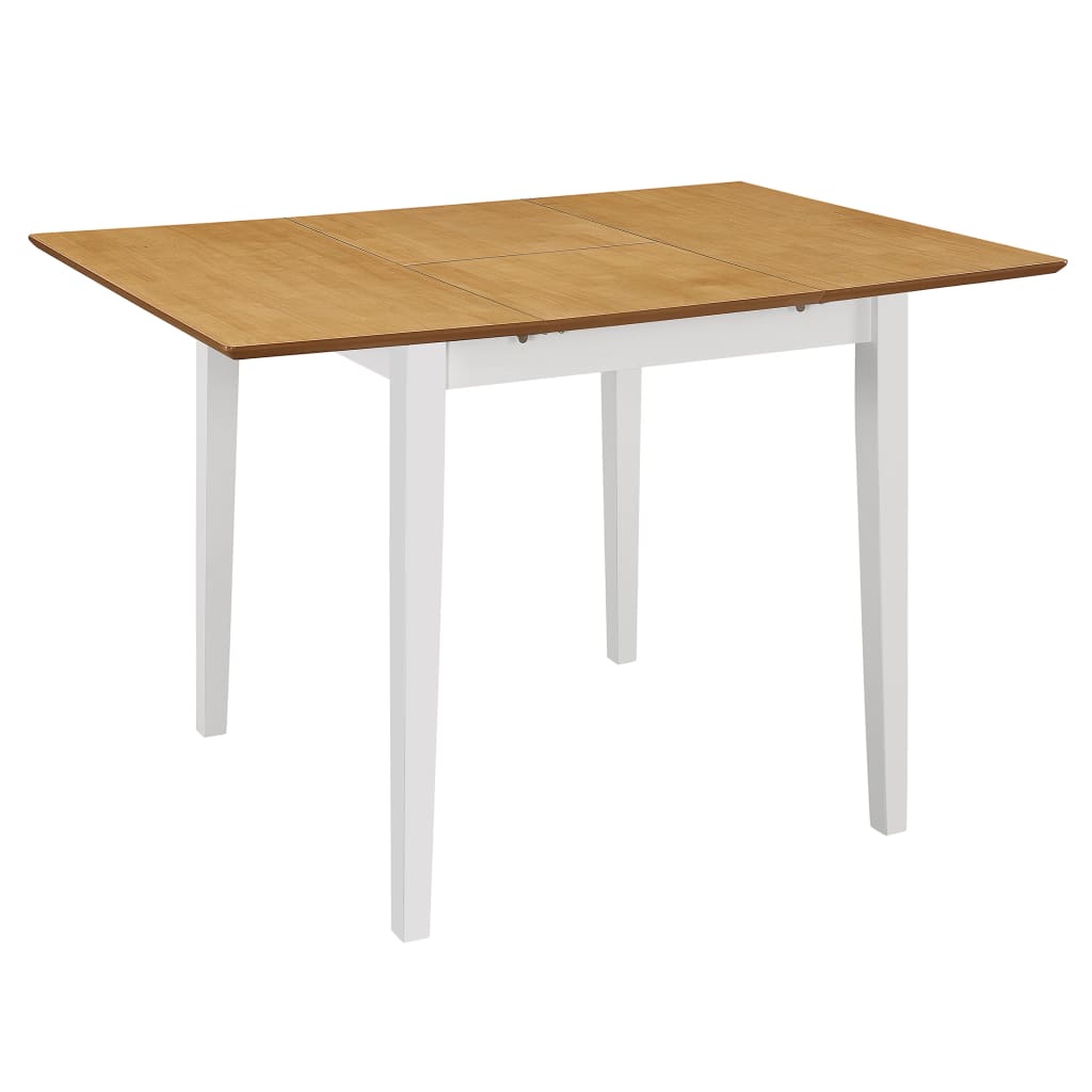 Extendable Dining Table White (80-120)x80x74 cm MDF - Discount Dealers