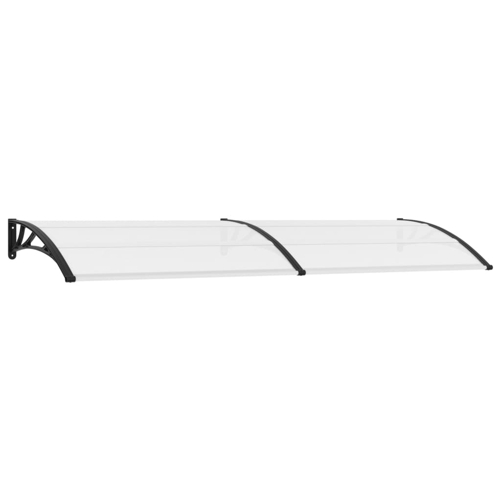 Door Canopy Black and Transparent 300x80 cm PC - Merlin Deals