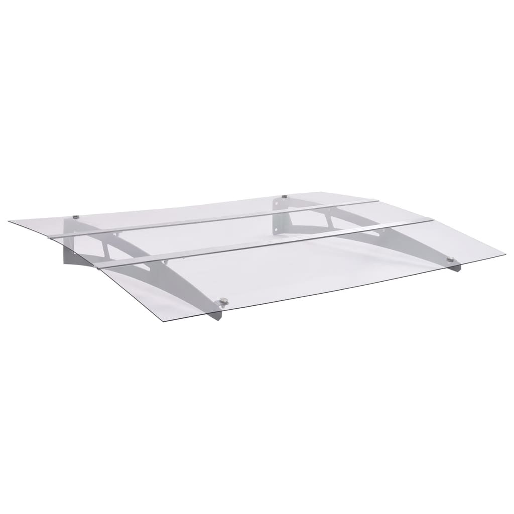 Door Canopy Silver and Transparent 150x90 cm PET - Sid & Sam