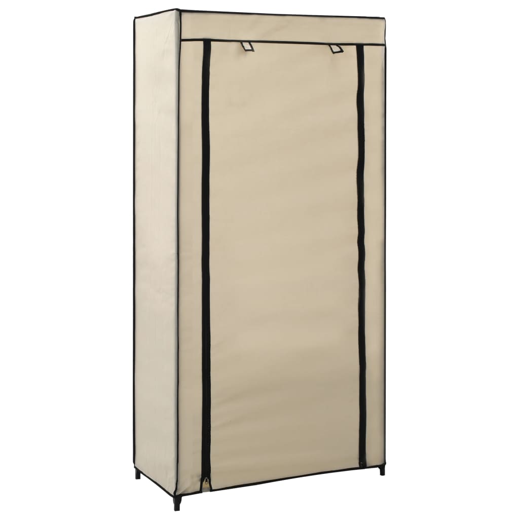 Shoe Cabinet with Cover Cream 58x28x106 cm Fabric - R and M Furniture