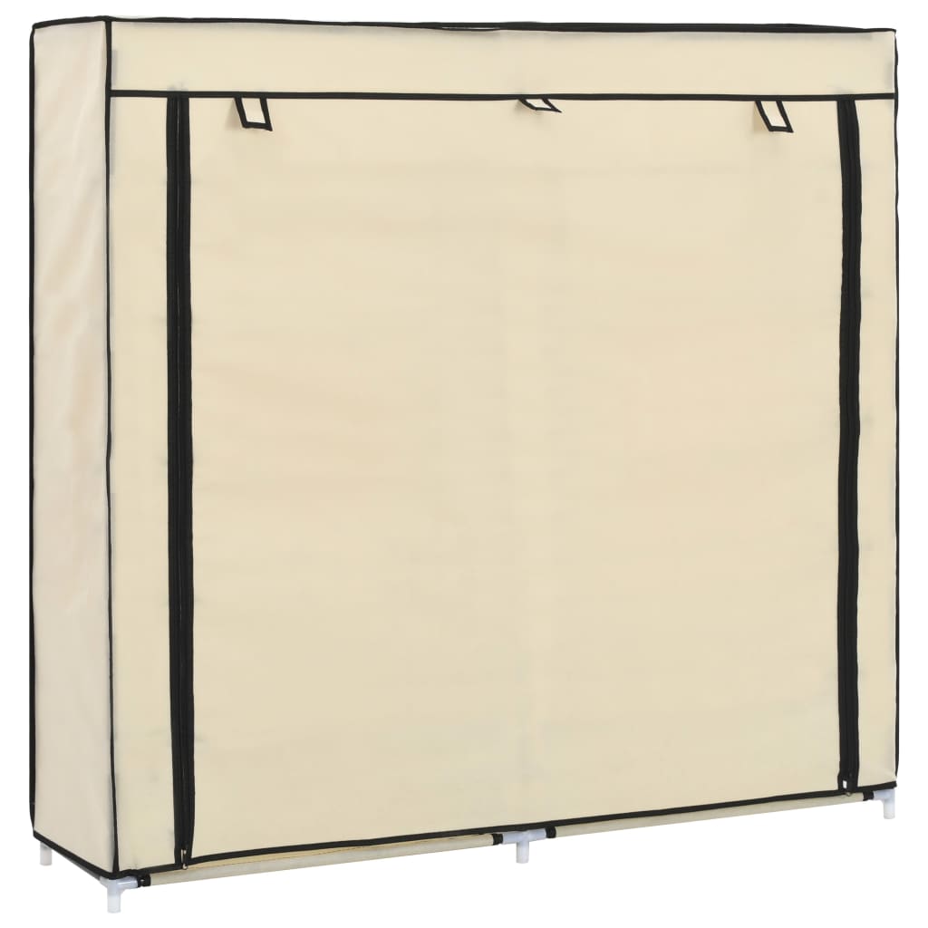 Shoe Cabinet with Cover Cream 115x28x110 cm Fabric - Sid & Sam