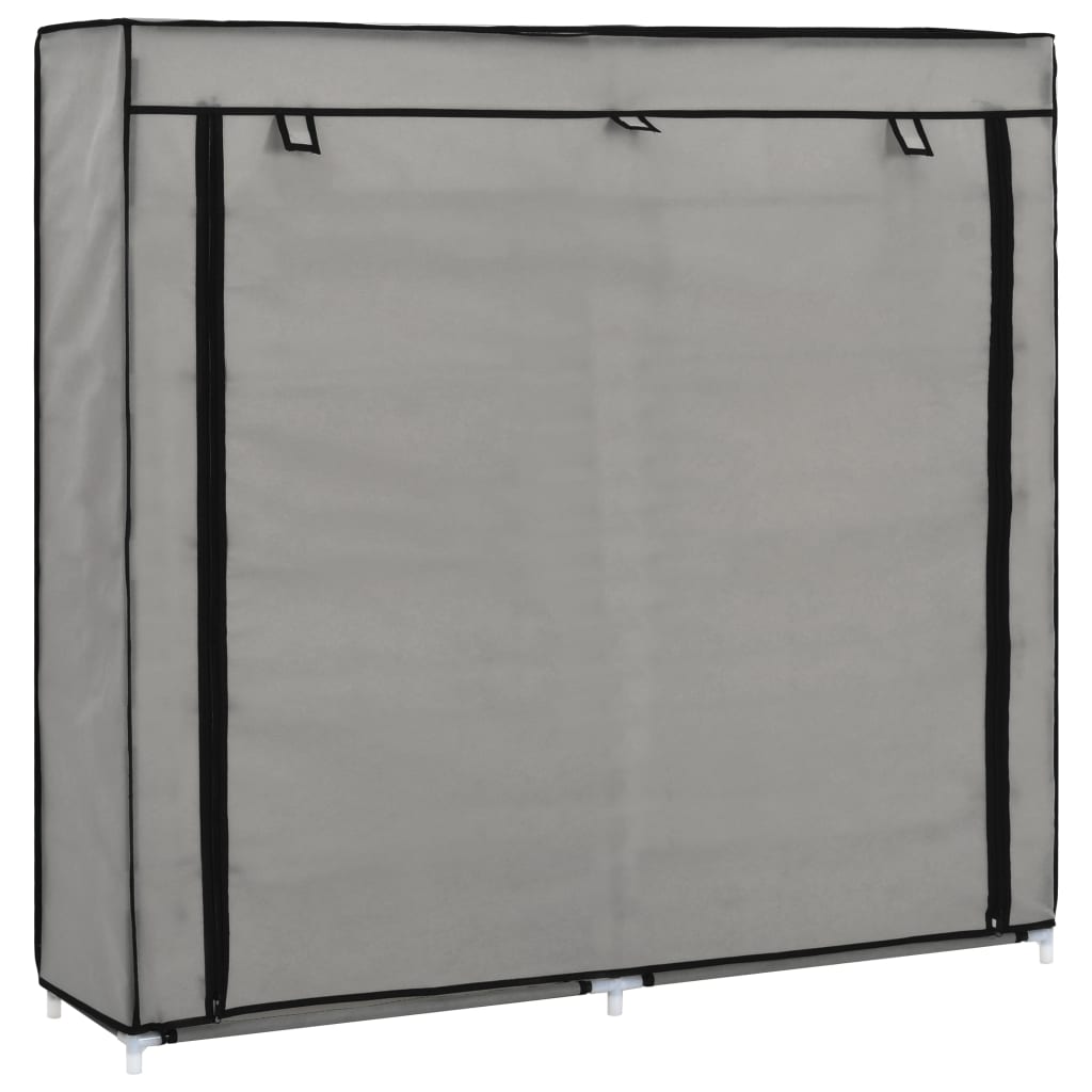 Shoe Cabinet with Cover Grey 115x28x110 cm Fabric - R and M Furniture