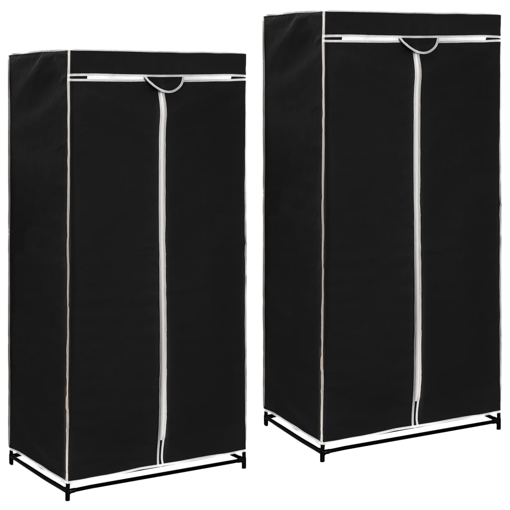 Wardrobes 2 pcs Black 75x50x160cm - Millennium Furniture