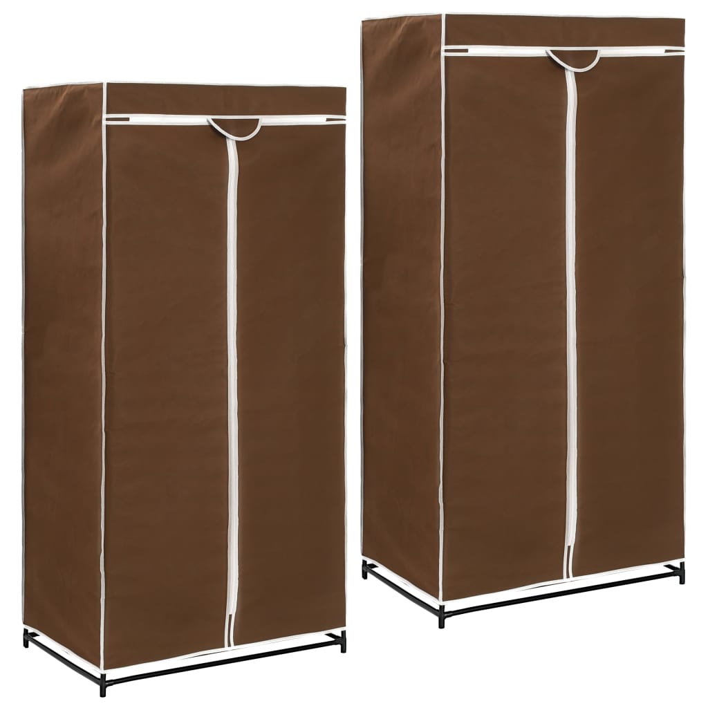 Wardrobes 2 pcs Brown 75x50x160cm - Design Hut