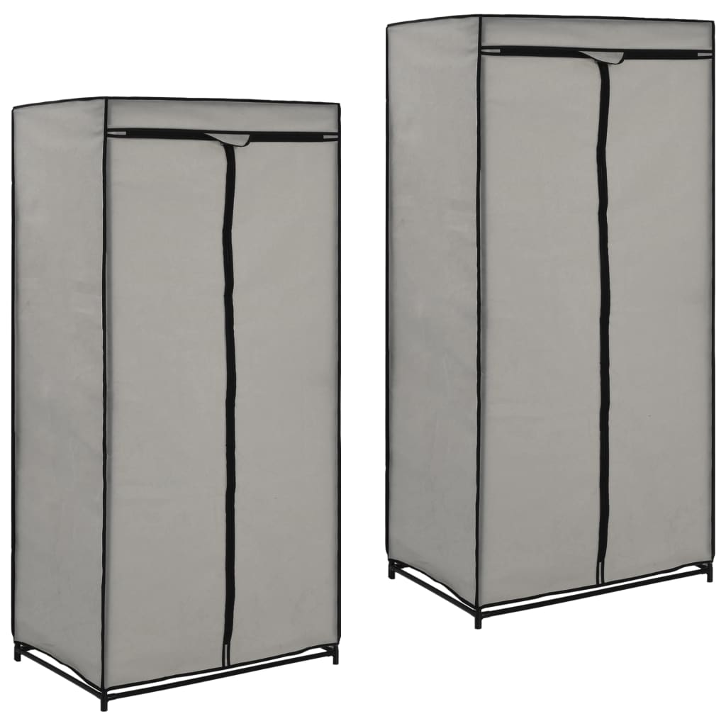 Wardrobes 2 pcs Grey 75x50x160cm - Sid & Sam