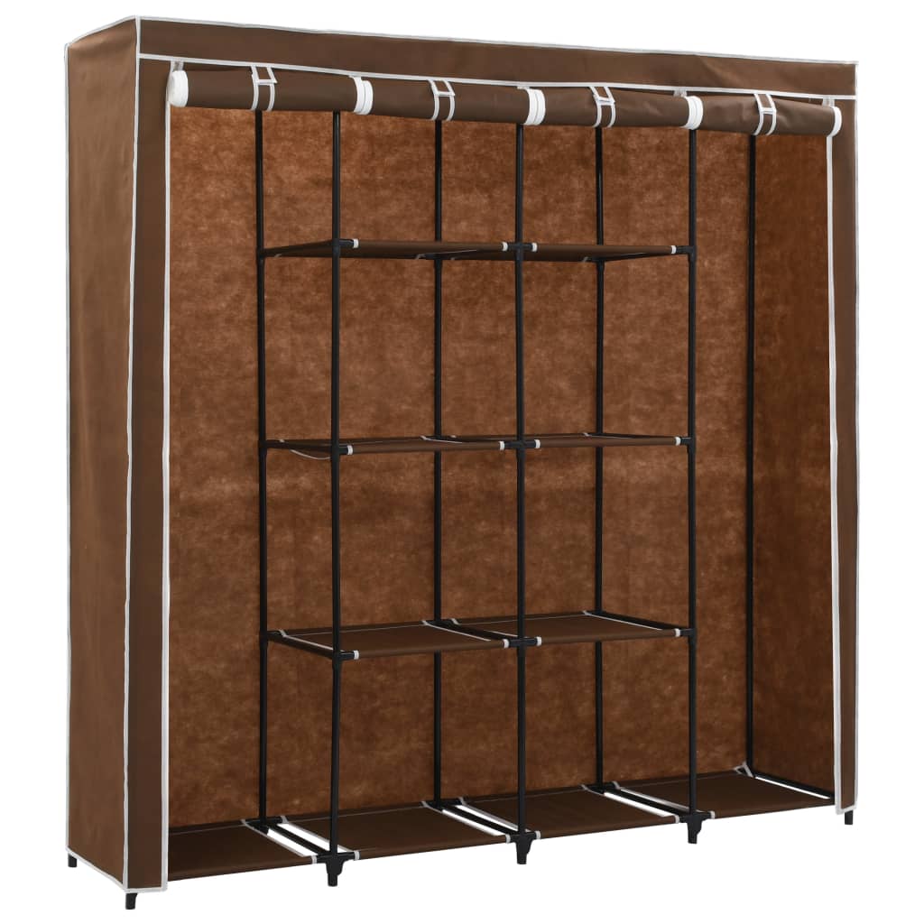 Wardrobe with 4 Compartments Brown 175x45x170cm - Sid & Sam