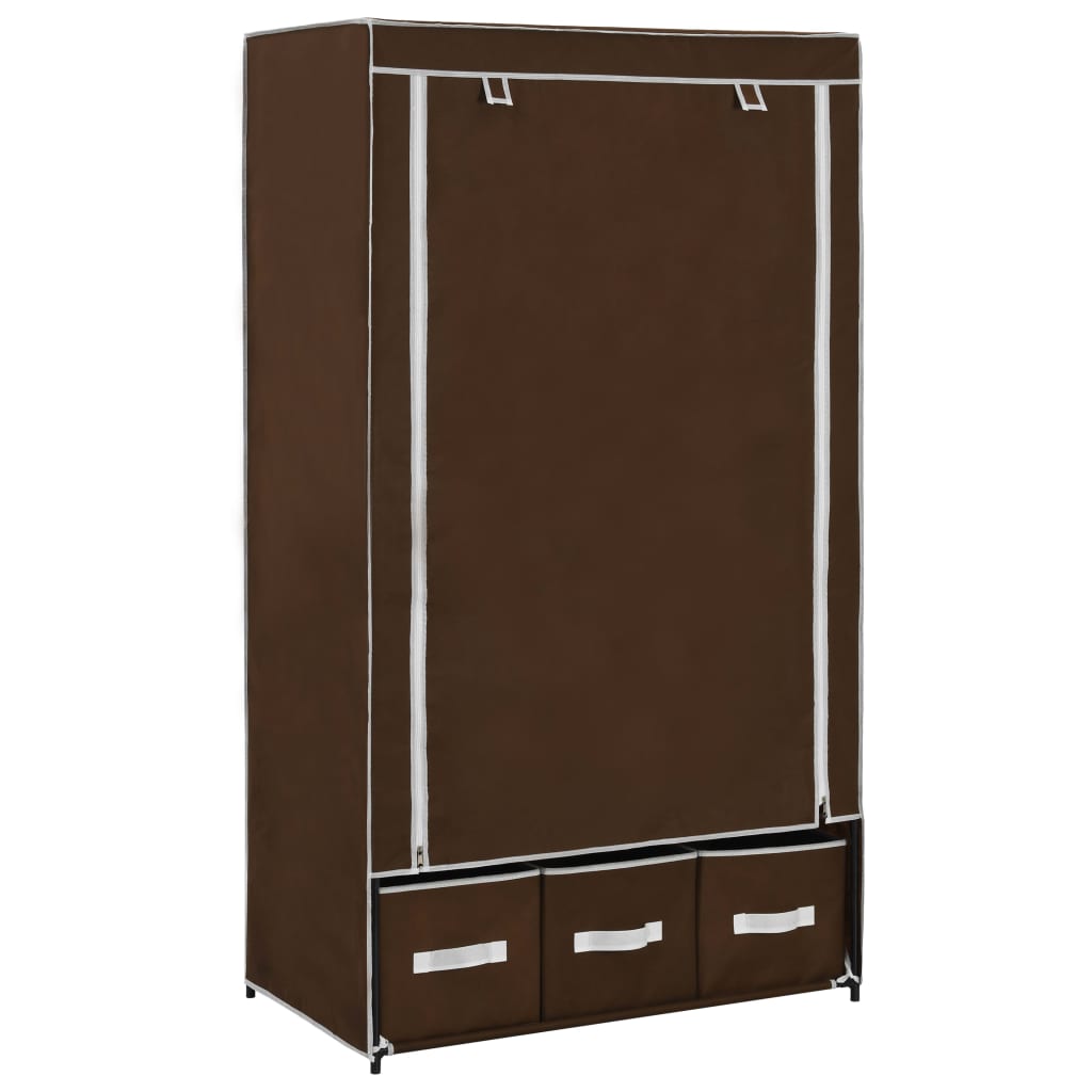 Wardrobe Brown 87x49x159cm Fabric - Tyrell & Tyrell