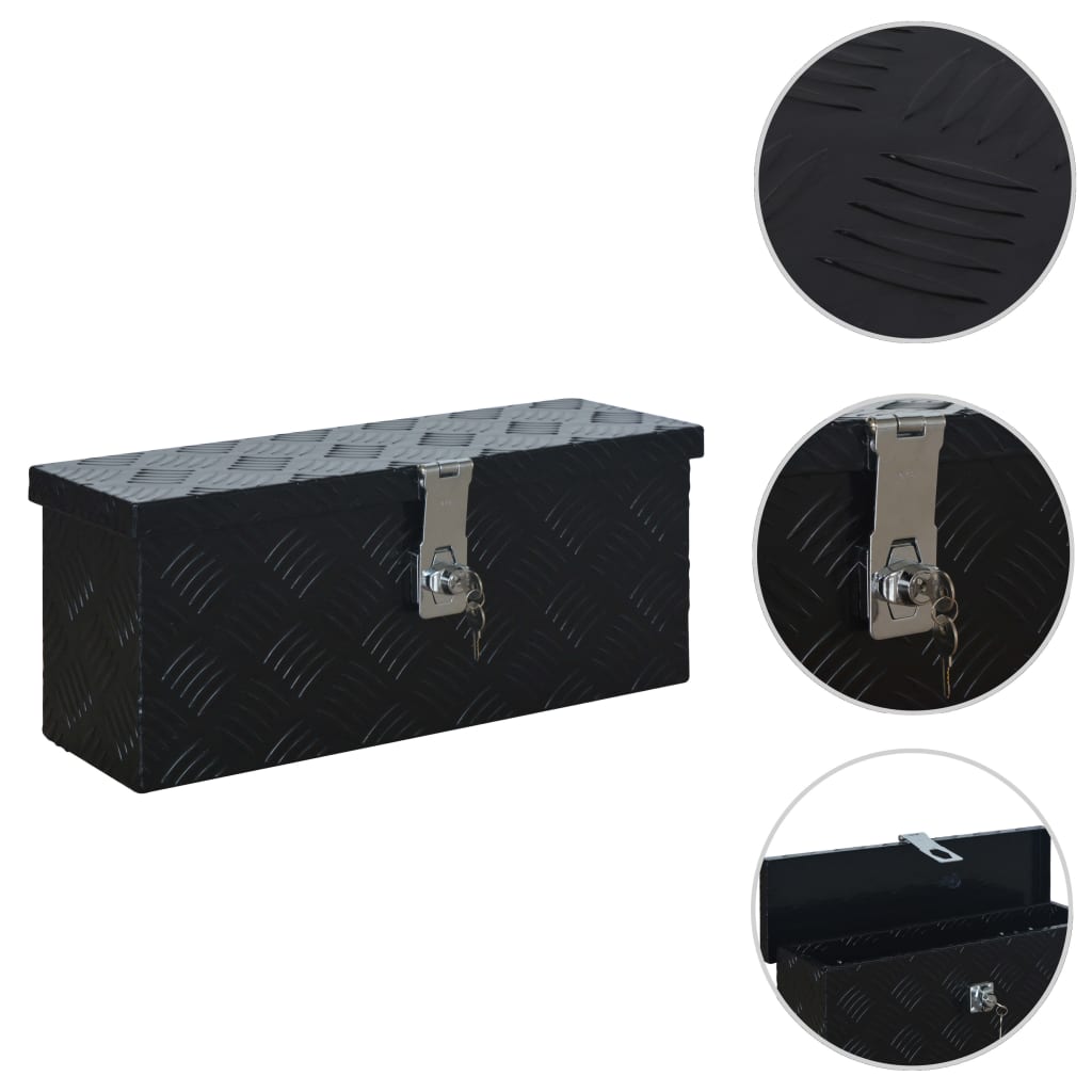 Aluminium Box 485x140x200 mm Black - Discount Dealers