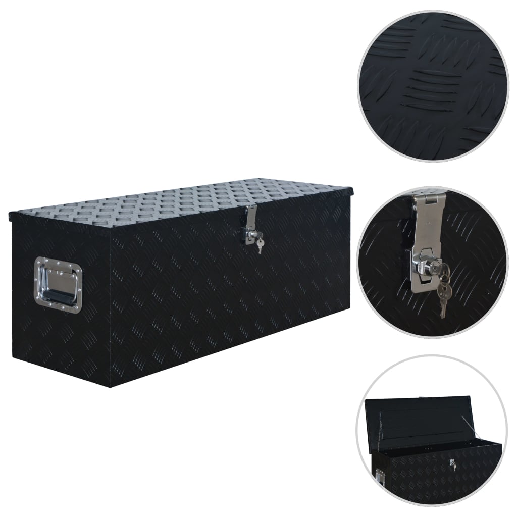Aluminium Box 1085x370x400 mm Black - Millennium Furniture