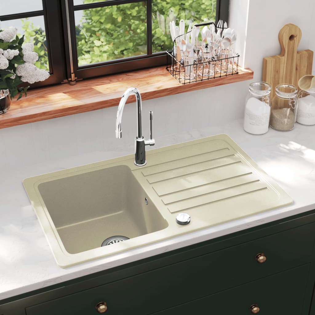 Granite Kitchen Sink Single Basin Beige - Tyrell & Tyrell