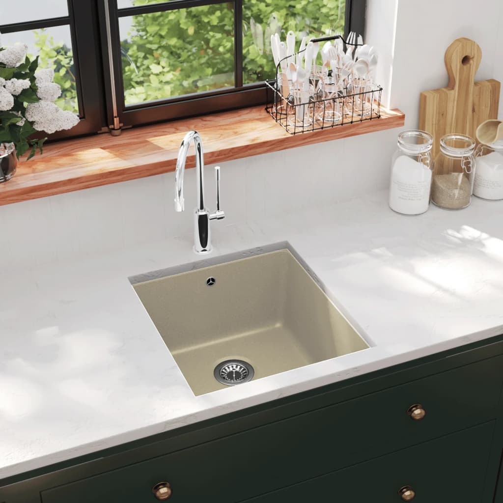 Granite Kitchen Sink Single Basin Beige - Decor Base