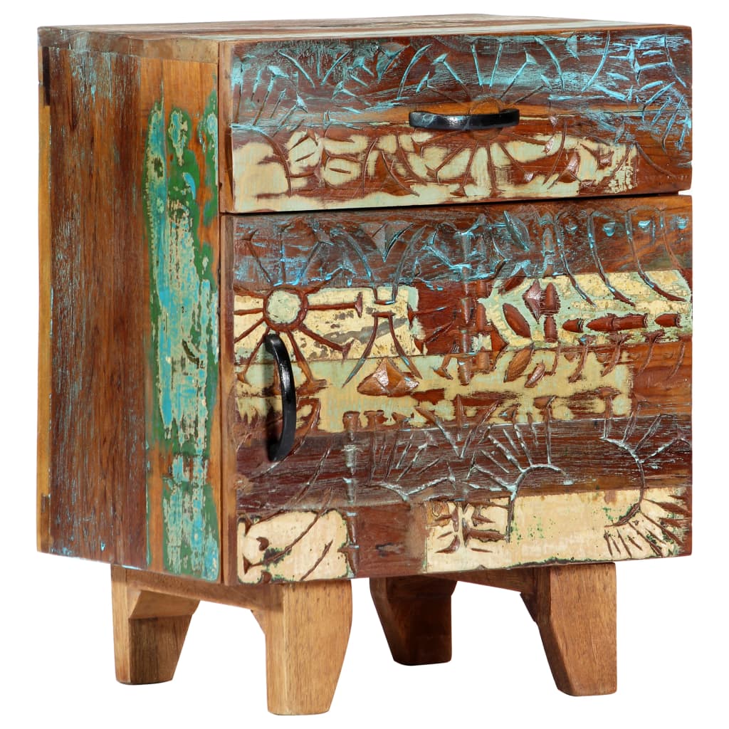 Bedside Table - ALPINE Nightstand Multi Colour 40cm - Decor Base