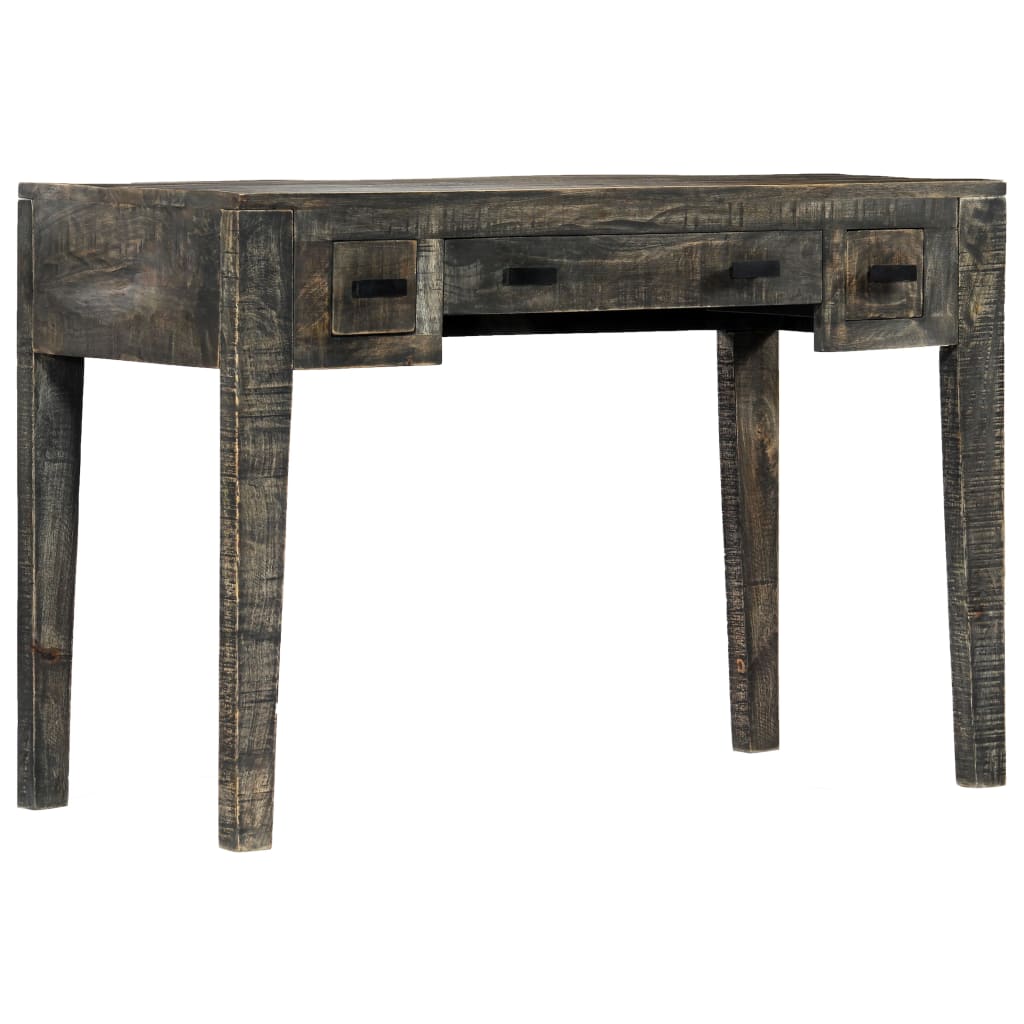 Desk Black 110x50x75 cm Solid Mango Wood - The Home Maker