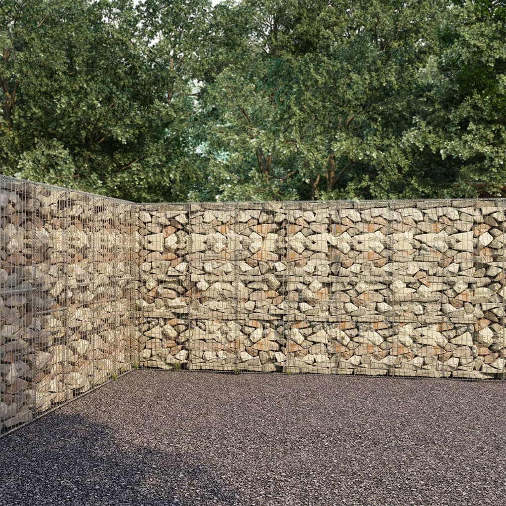 Gabion Wall with Covers Galvanised Steel 900x50x200 cm - Discount Dealers