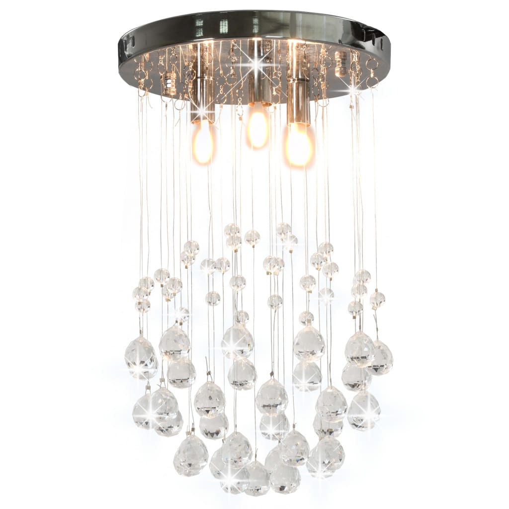Ceiling Lamp with Crystal Beads Silver Sphere 3 x G9 Bulbs - Sid & Sam