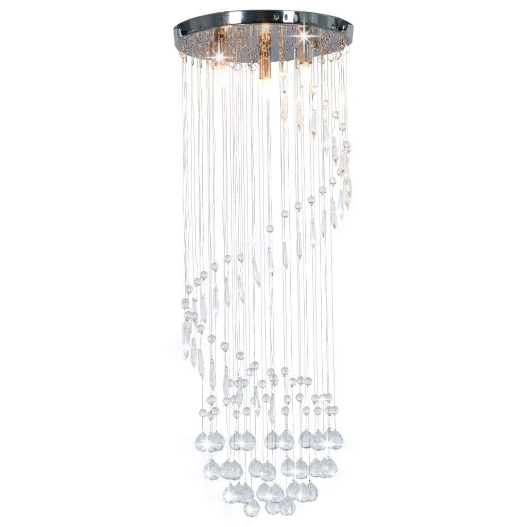 Ceiling Lamp with Crystal Beads Silver Spiral G9 - Sid & Sam